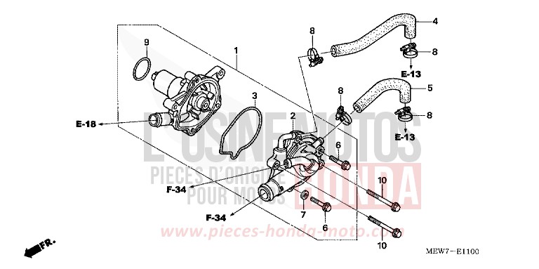 WATER PUMP for Deauville ABS ANCHOR GRAY METALLIC-U (NH229) from 2006